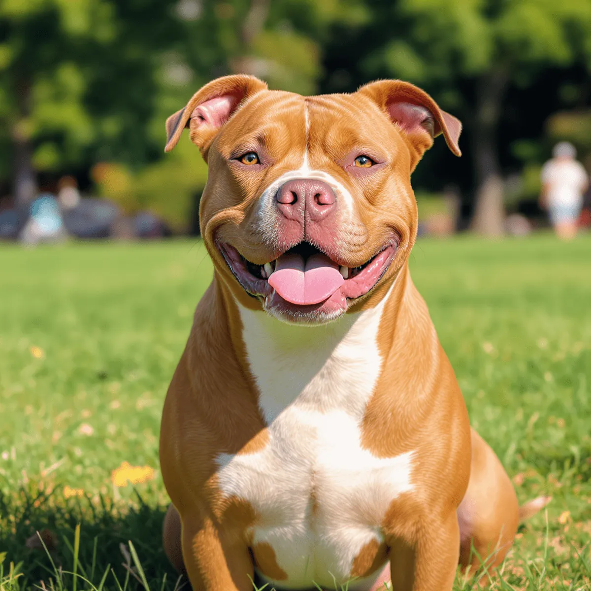 american bully dans un parc