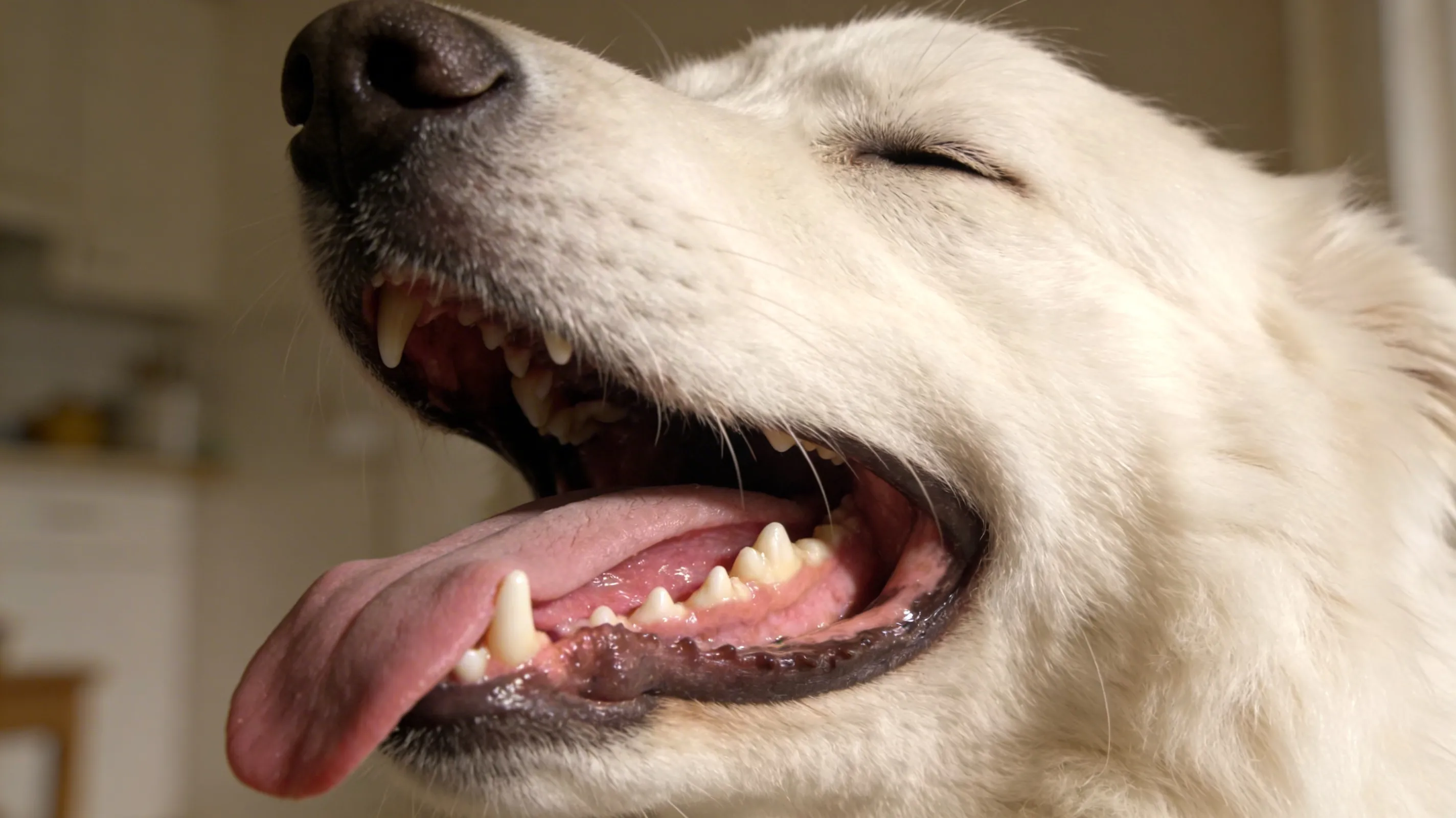 Chien qui bâille