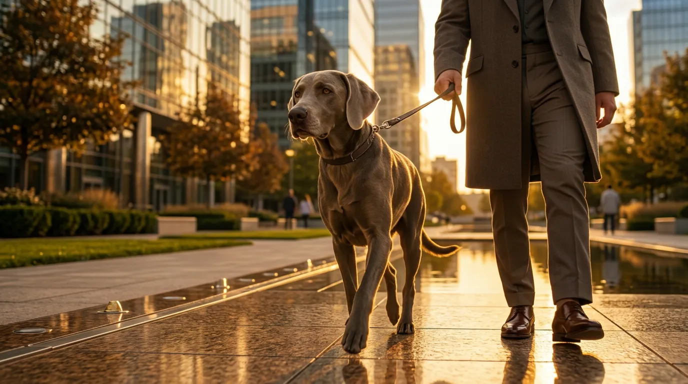 Chien et propriétaire se promenant dans un parc — guide canin Toutoutendance