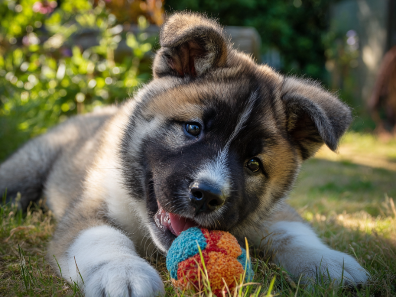 Akita américain chiot mignon