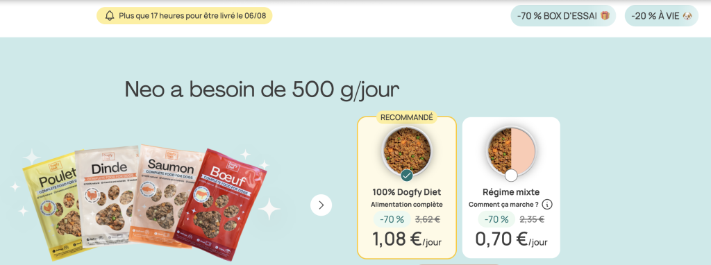 Promotion-dogfy-diet Réduction spéciale pour box d'essai et abonnement