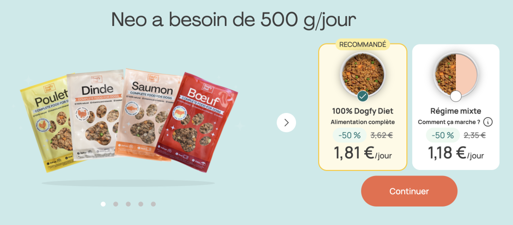 Résumé-commande-dogfy-diet Résumé des besoin de votre toutou