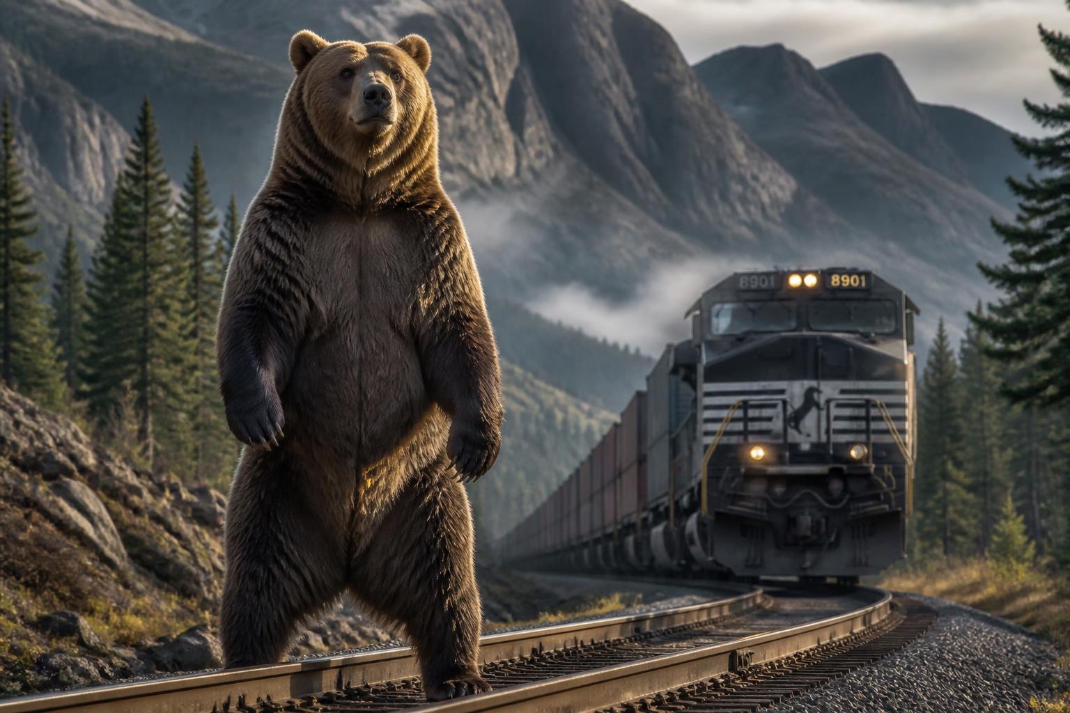découvrez l'incroyable histoire de the boss, un grizzly de 300 kg qui a défié un train et s'impose comme le roi incontesté des rocheuses.