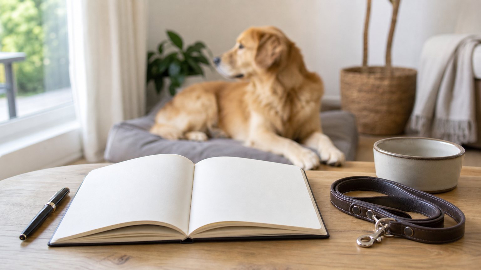 Carnet de suivi pour noter les épisodes où un chien mange de l’herbe