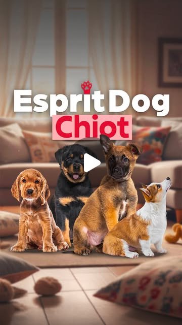 Couverture Instagram Esprit Dog Chiot avec plusieurs chiots