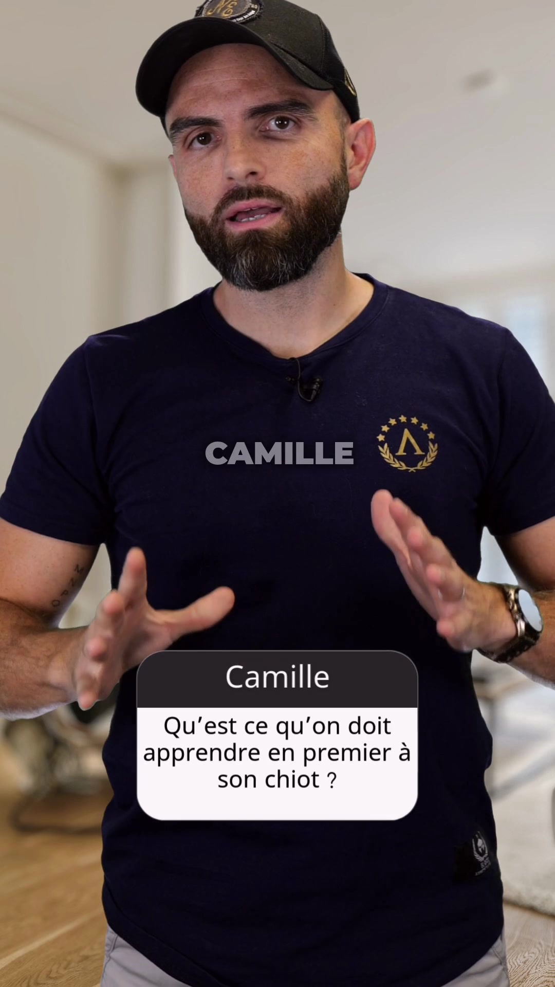 Tony Silvestre répond à la question du premier apprentissage à enseigner à un chiot