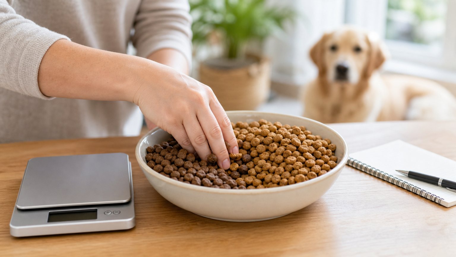 Mélange progressif des anciennes et nouvelles croquettes pour chien