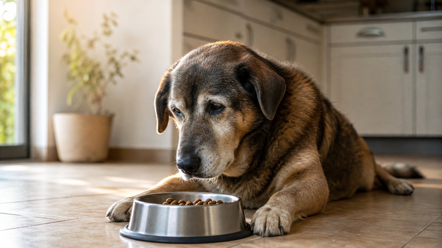 Chien âgé qui ne mange plus : causes et accompagnement