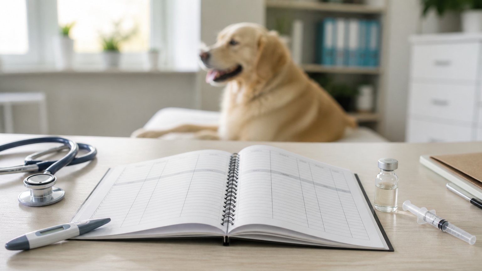 Carnet de budget santé et matériel vétérinaire pour chien