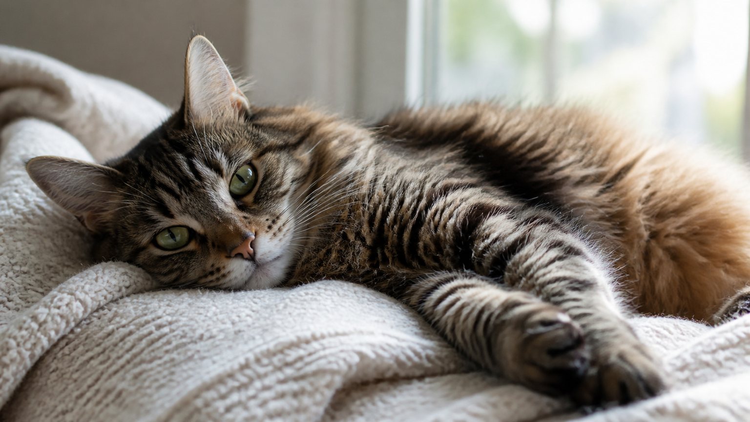 Chat au repos observé calmement pour surveiller sa respiration