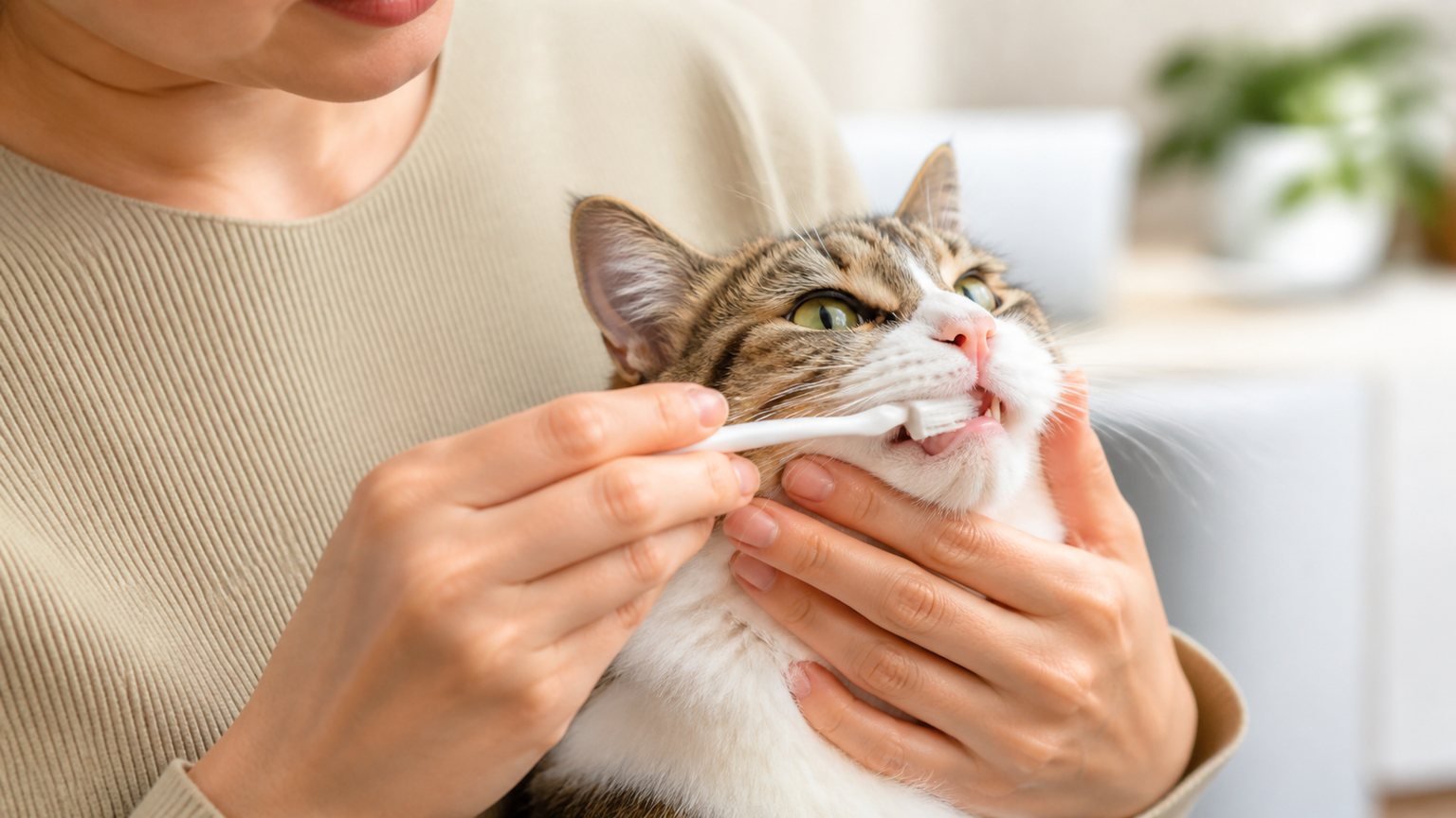 Routine douce d’hygiène dentaire pour prévenir la mauvaise haleine chez le chat